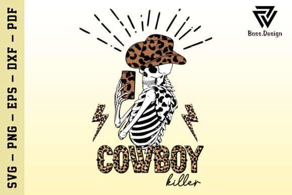 Cowboy Killer SVG: A Bold Skeleton Design for Real Embroidery Projects