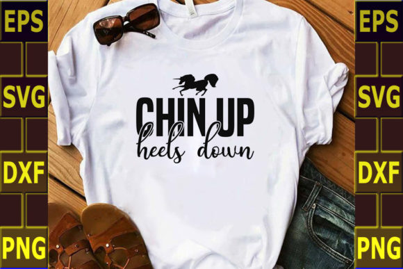 Western Svg Design, Chin Up Heels Down: A Bold Statement for Embroidery Projects